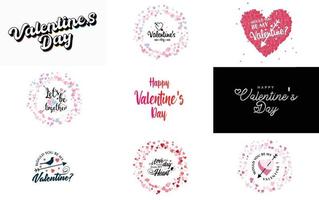 Valentine letterings with a heart design. suitable for use in Valentine's Day cards and invitations vector