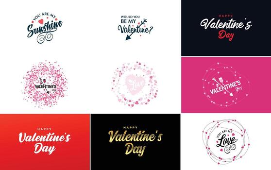 diseño de arte de palabras de amor con un fondo en forma de corazón y un efecto bokeh vector