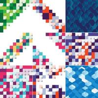 Square blue geometrical abstract background pack of 10 vector