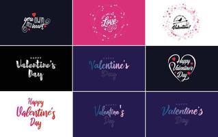 Love word art design with heart shapes background vector