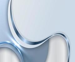 Abstract elegant white and blue wavy and grey shape with shiny blue curved ribbon stripes line light sparkling lighting effect rounded template photo