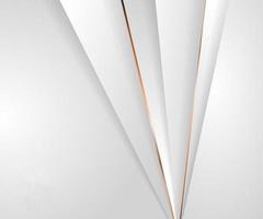 abstract banner web template white and gray geometric triangles with metallic golden and orange line on white background photo