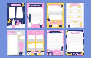 Set of Journal Page Template vector