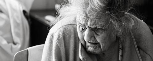 very old tired woman photo