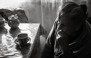 old depressed woman photo