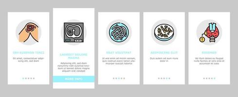 Bacteria Infection Onboarding Icons Set Vector