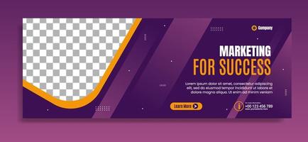 Modern banner template design for business webinar, marketing webinar, online class program, etc vector