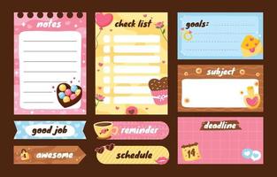 Valentine Table Journal Template Set vector