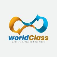 logotipo de wc del festival de arte y adornos de clase mundial vector