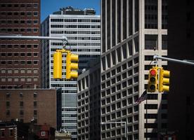 Traffic lights on the streets of Manhattan photo