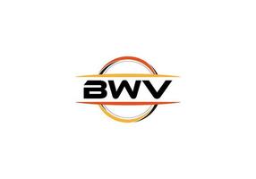 logotipo de forma de mandala de realeza de letra bwv. logotipo de arte de pincel bwv. logotipo de bwv para una empresa, negocio y uso comercial. vector