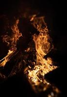 Fire flames on a black background photo