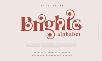 Brights swash ligature luxury alphabet. Abstract font typeface vector