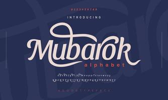 Mubarok abstract Fashion font alphabet. Minimal modern urban fonts for logo, brand etc. Typography typeface uppercase lowercase and number. vector illustration