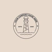 lighthouse vintage logo design vector, travel logo inspiration