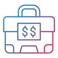 Money Suitcase Line Gradient Icon vector