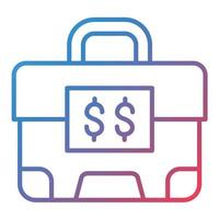 Money Suitcase Line Gradient Icon vector