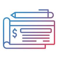 Cheque Line Gradient Icon vector