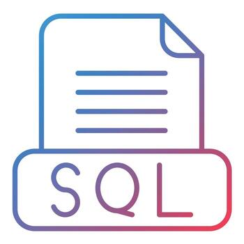 icono de degradado de línea de archivo sql vector