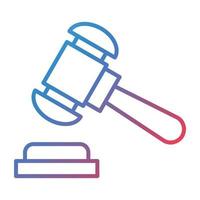 Judge Hammer Line Gradient Icon vector