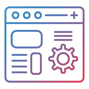 Code Setting Line Gradient Icon vector