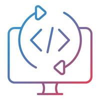 icono de gradiente de línea de ciclo de programación vector