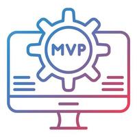 icono de gradiente de línea mvp vector