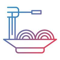 Pasta Line Gradient Icon vector