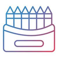 Crayons Line Gradient Icon vector