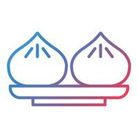 Dumplings Line Gradient Icon vector