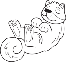 mão desenhada ilustração de cachorro shiba inu dormindo no estilo doodle png