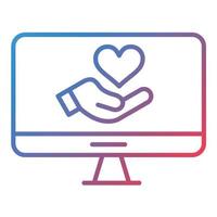 Online Donation Line Gradient Icon vector