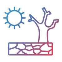 Drought Line Gradient Icon vector