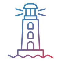 Lighthouse Line Gradient Icon vector