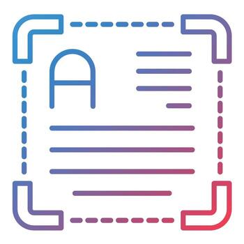icono de degradado de línea de editor de texto vector
