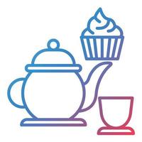 Afternoon Tea Line Gradient Icon vector