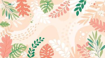 Design banner frame flower Spring background with beautiful. flower background for design. Colorful background with tropical plants. Place for your text. vector