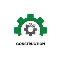 Free vector excavator and construction logo with buildings