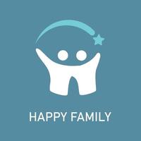 Free vector happy  family logo collection