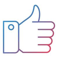 Thumbs Up Line Gradient Icon vector