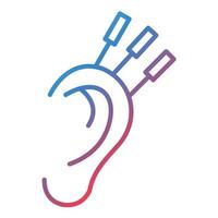 icono de gradiente de línea de terapia auditiva vector