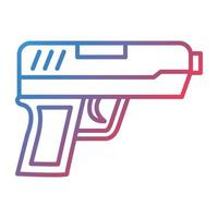 icono de gradiente de línea de pistola vector