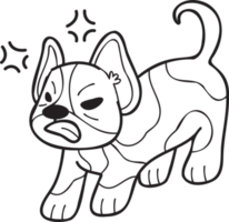 ilustración de bulldog francés dibujada a mano en estilo garabato png