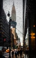 Chrysler Building on an overcast evening photo