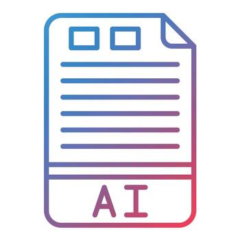 AI Line Gradient Icon vector