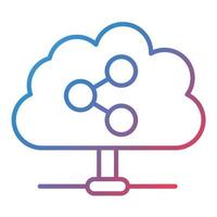 Shared Cloud Line Gradient Icon vector