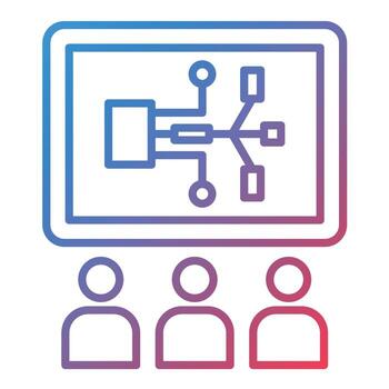 Presentation Line Gradient Icon vector