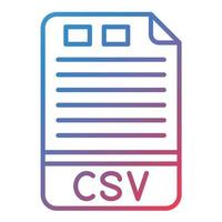 icono de gradiente de línea csv vector