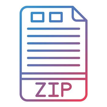 ZIP Line Gradient Icon vector