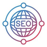 SEO Network Line Gradient Icon vector